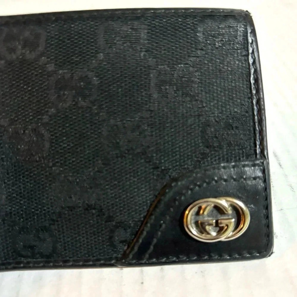Gucci GG  unisex black canvas/ leather wallet - Picture 5 of 9